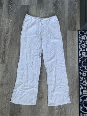 Divided White Lightweight Drawstring Pants